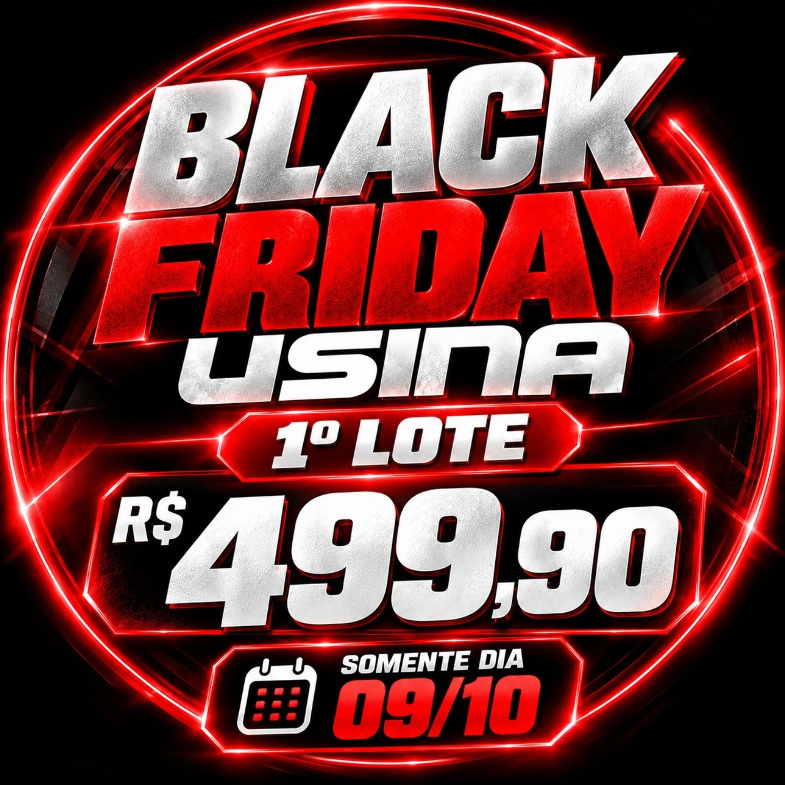 Black Friday Academia Usina - 1º lote R$ 499,90, somente dia 09/10